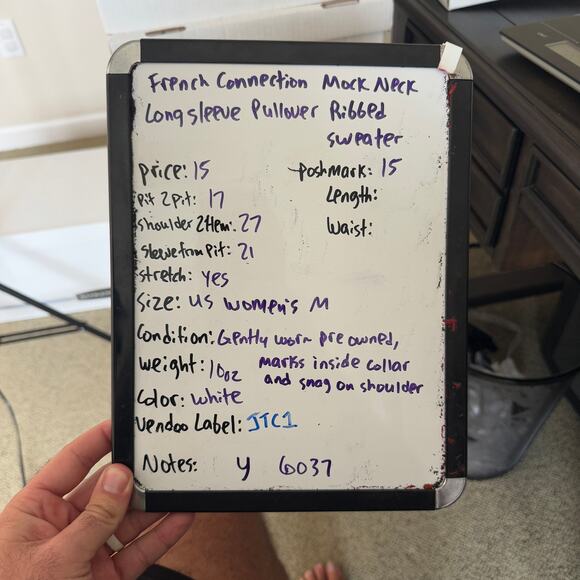 French Connection Mock Neck Longsleeve Pullover Ribbed Sweater US Women's M - Picture 8 of 8